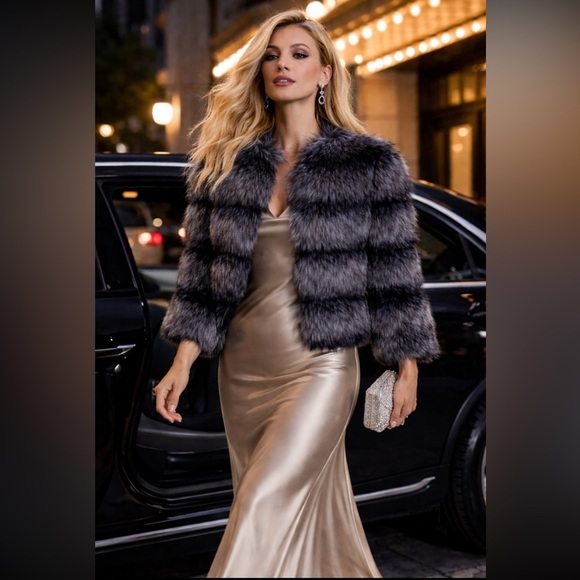 Anthropologie Jackets & Blazers - RARE!!!! ANTHROPOLOGIE NWT Unreal Fur Faux Fur Jacket Size M.